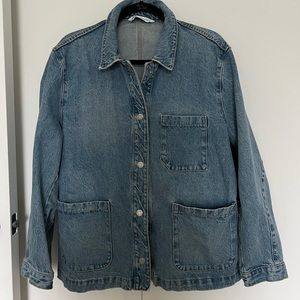 Oversized denim shirt